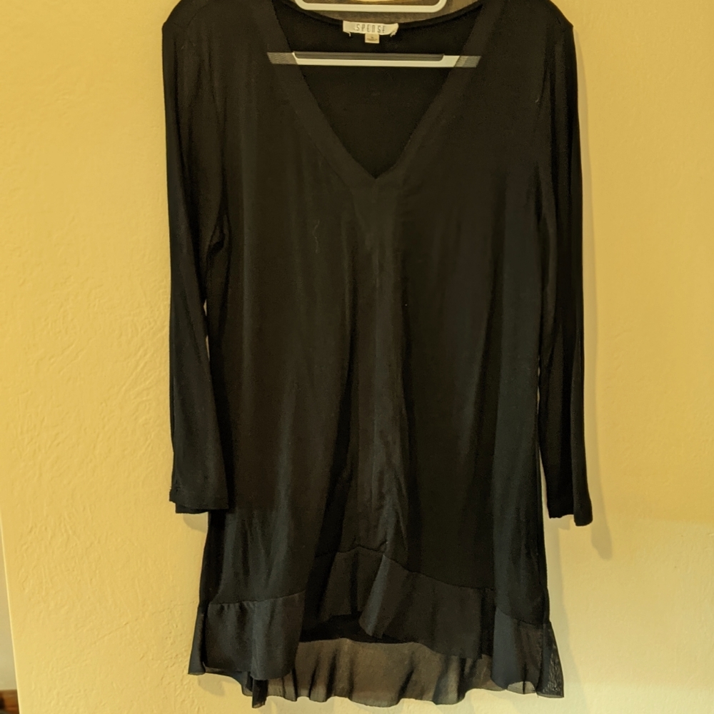 Spence black 3/4 sleeve top.  Size Medium